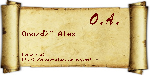 Onozó Alex névjegykártya