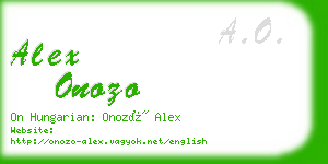 alex onozo business card